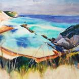 Painting titled "Dorset Coast" by Ibolya Taligas, Original Artwork, Watercolor