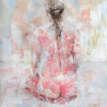 Painting titled "Nu" by Tatiana Ivchenkova, Original Artwork, Oil Mounted on Wood Stretcher frame