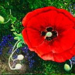 Peinture intitulée "Fleur du Souvenir" par Jean-Paul Baudry, Œuvre d'art originale, Huile Monté sur Châssis en bois