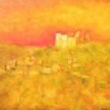 Painting titled ""Château de Lacoste…" by Jean Xavier Combe, Original Artwork, Oil Mounted on Cardboard