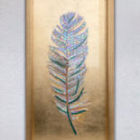 Sculpture titled "Feather" by Julia Gorbunova, Original Artwork, Mosaic