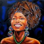 Collages intitolato "Smiling Beauty" da Kevin Jjagwe, Opera d'arte originale, Acrilico