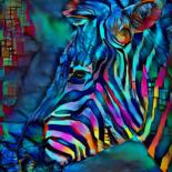 Digital Arts titled "Cebra color" by L.Roche, Original Artwork, Acrylic