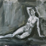 Pintura titulada "Beautiful nude woma…" por Lada Kholosho, Obra de arte original, Acrílico Montado en Cartulina