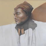 Painting titled "Africana" by Pierre Laroche, Original Artwork, Oil Mounted on Wood Stretcher frame