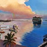 Peinture intitulée "Bahama Rainbow" par Herscovitch Larry, Œuvre d'art originale, Huile