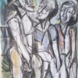 Dessin intitulée "la conversation" par Laudu, Œuvre d'art originale, Crayon