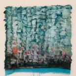 Textile Art titled "Turquoise love" by Lilian Frohn, Original Artwork, Acrylic Mounted on Wood Stretcher frame