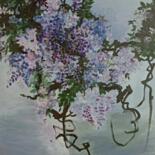 Schilderij getiteld "紫藤花开" door Ling Long Zhu, Origineel Kunstwerk, Acryl