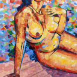Картина под названием "Muse - 963" - Lucie Gonella, Подлинное произведение искусства, Акрил Установлен на Деревянная рама дл…