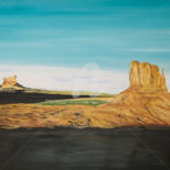 Schilderij getiteld "Monument Valley Pan…" door Luethi Alias Abdelghafar, Origineel Kunstwerk, Olie Gemonteerd op Frame voor…