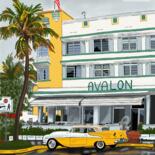 Peinture intitulée "The Avalon Hotel, M…" par Lynne Flores, Œuvre d'art originale, Impression numérique