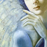 Pittura intitolato "Blue Angel" da Maria Romano, Opera d'arte originale, Olio