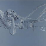 Dibujo titulada "Nonchalente" por Marine Chauvet, Obra de arte original, Pluma de gel
