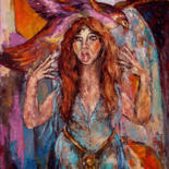 Painting titled "Kate Bush" by Michelangelo Verso, Original Artwork, Oil