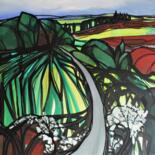 Painting titled "Lane of colour" by Mark Harris, Original Artwork, Acrylic Mounted on Wood Stretcher frame