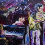 Pittura intitolato "Jazz night" da Maria Simbirkina, Opera d'arte originale, Olio