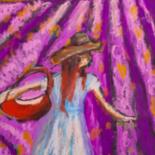 绘画 标题为“Lavender Woman draw…” 由Maryna Yasar, 原创艺术品, 粉彩