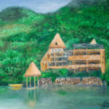 Painting titled "Hotel Paraíso" by Mauricio Palma, Original Artwork, Oil