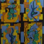"Formes et Fleurs" başlıklı Tablo Michel Marant tarafından, Orijinal sanat, Akrilik