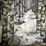 Art textile intitulée "entrer en forêt, c'…" par Nadine Vergues, Œuvre d'art originale, Fibre Textile