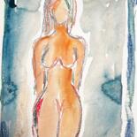 Drawing titled "Nude No.3 /2024" by Nina Brandhoff, Original Artwork, Acrylic Mounted on Other rigid panel