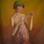 Pintura titulada "The girl with a kni…" por Oleg Radvan, Obra de arte original, Oleo