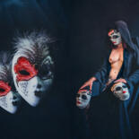 Photography titled "Masks. ART Nude. Li…" by Olga Sukhikh (Lolly Shine), Original Artwork, Digital Photography Mounted on Al…