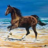 Pintura intitulada "Freedom. Horse on t…" por Olga Koval, Obras de arte originais, Acrílico