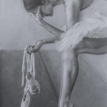 Dibujo titulada "Moment of weakness" por Olya Zdorovets, Obra de arte original, Grafito