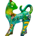 Escultura titulada "Oh My Pop Cat" por Patricia Ducept (Art'Mony), Obra de arte original, Resina