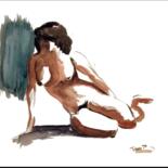 Картина под названием "nue" - Patrick Tubaro, Подлинное произведение искусства, Акварель