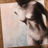 Painting titled "Charlotte" by Philippe Vautrin, Original Artwork, Oil Mounted on Wood Stretcher frame