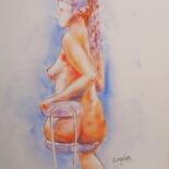 Dibujo titulada "Au travail" por René Blanchet, Obra de arte original, Pastel