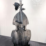 Sculpture intitulée "Interrogation mélod…" par Artiste Les Tordus, Œuvre d'art originale, Métaux