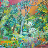Картина под названием "Forest still life 2…" - Ruth Dubayová, Подлинное произведение искусства, Масло Установлен на Деревянн…