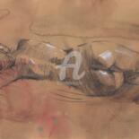 Drawing titled "Nude art" by Samira Yanushkova, Original Artwork, Charcoal