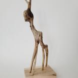 Sculpture intitulée "Le cerf à Lisa" par Sandra Veillette, Œuvre d'art originale, Bois