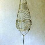 Sculpture titled "masque africain 1" by Sarah François, Original Artwork, Metals