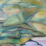 Ζωγραφική με τίτλο "Duck Pond" από Scott Spencer, Αυθεντικά έργα τέχνης, Λάδι Τοποθετήθηκε στο Ξύλινο φορείο σκελετό