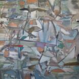 Painting titled "Fly Fishing" by Scott Spencer, Original Artwork, Oil Mounted on Wood Stretcher frame