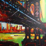 Картина под названием "Manhattan Bridge" - Stach, Подлинное произведение искусства, Акрил