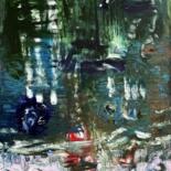 Painting titled "Forest swamp" by Stanislav Yushkov, Original Artwork, Oil Mounted on Wood Stretcher frame