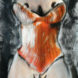 Drawing titled "Corset Orange" by Stewart Fletcher, Original Artwork, Ink