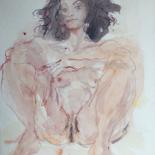 Pintura titulada "Pose" por Philippe Tallis, Obra de arte original, Acuarela