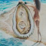 Pintura titulada "La mer/ la mère" por Tatyana Lukanenko, Obra de arte original, Conté
