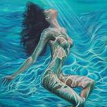 Painting titled "Under Water inspira…" by Katerina Evgenieva, Original Artwork, Oil