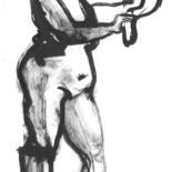 Drawing titled "Standing model" by Vaenaton, Original Artwork, Ink