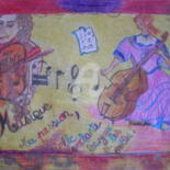 Drawing titled "Affiche Musique Pas…" by Valerie Guiot, Original Artwork, Pencil
