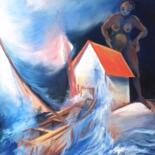 Pintura titulada "Raz de marée" por Veronique Labadie Layton, Obra de arte original, Oleo